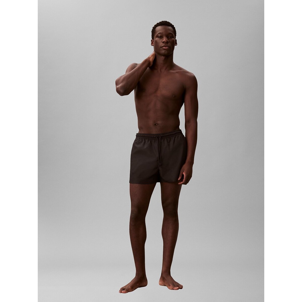 Halflange zwemshort zwart, CALVIN KLEIN