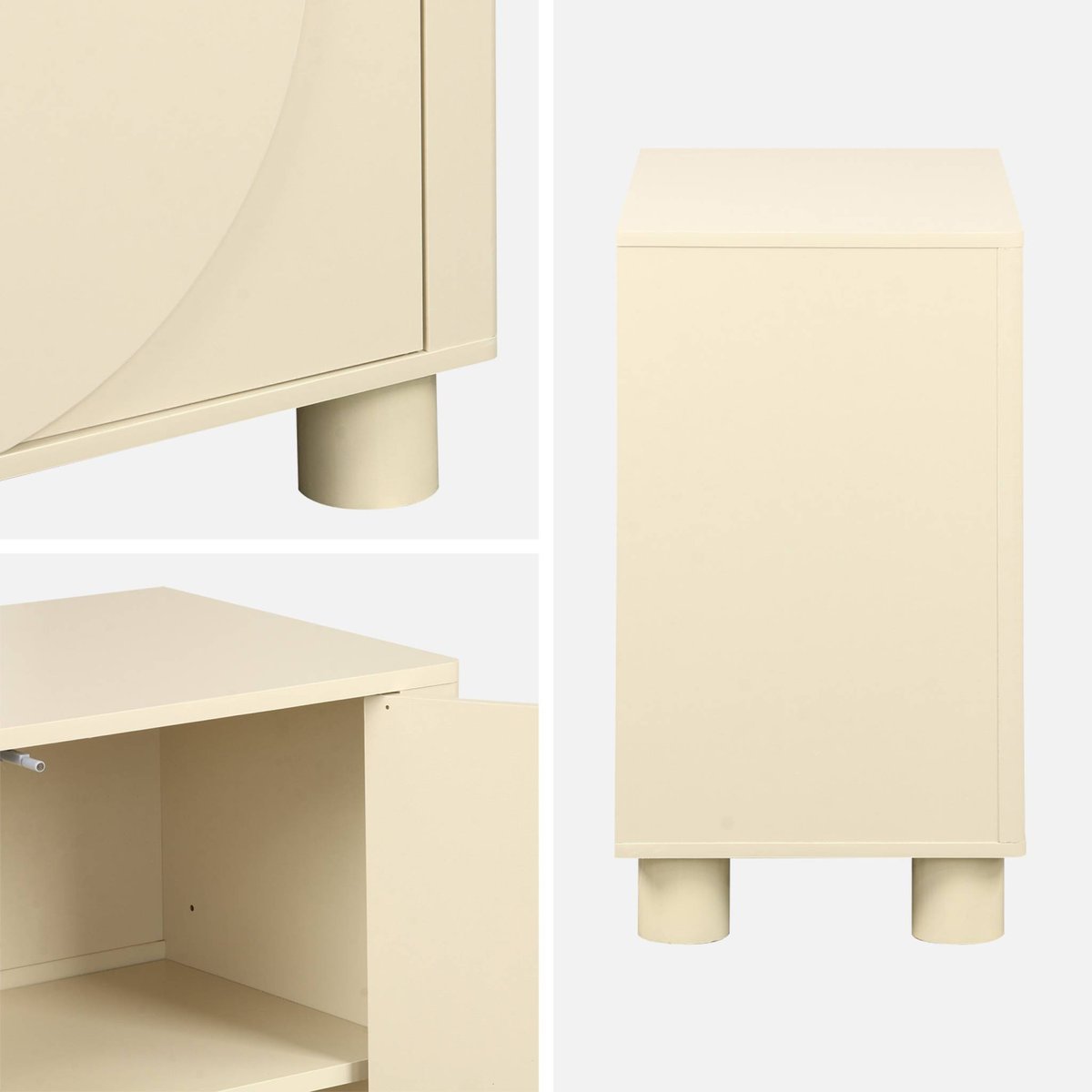 Buffet décor bois 2 portes réversibles 80cm PONDI beige, SWEEEK