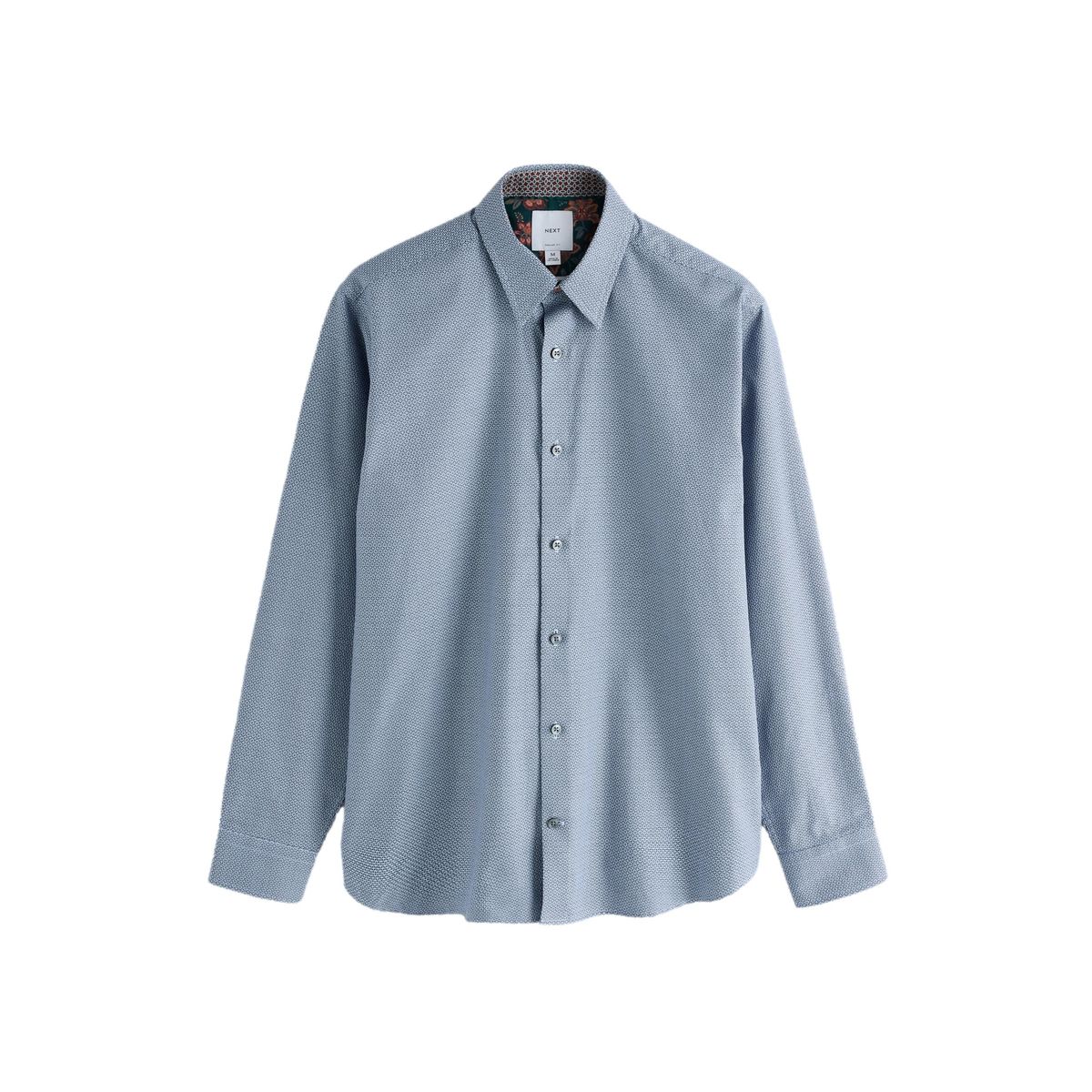 Chemise standard élégante et texturée bleu, NEXT