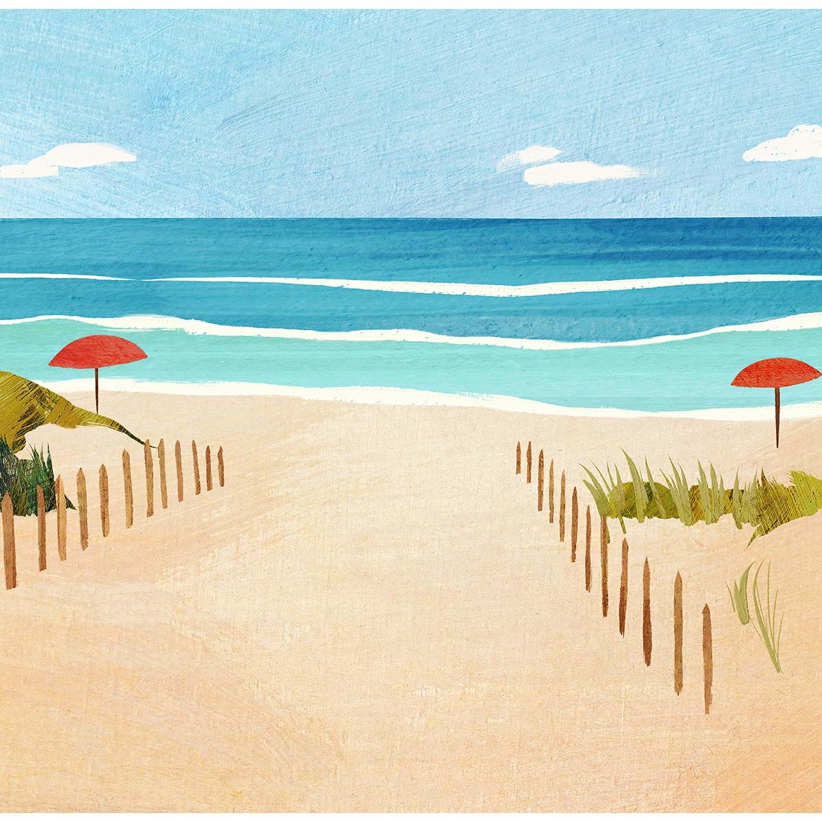 Papier peint vers la plage intissé, HEXOA