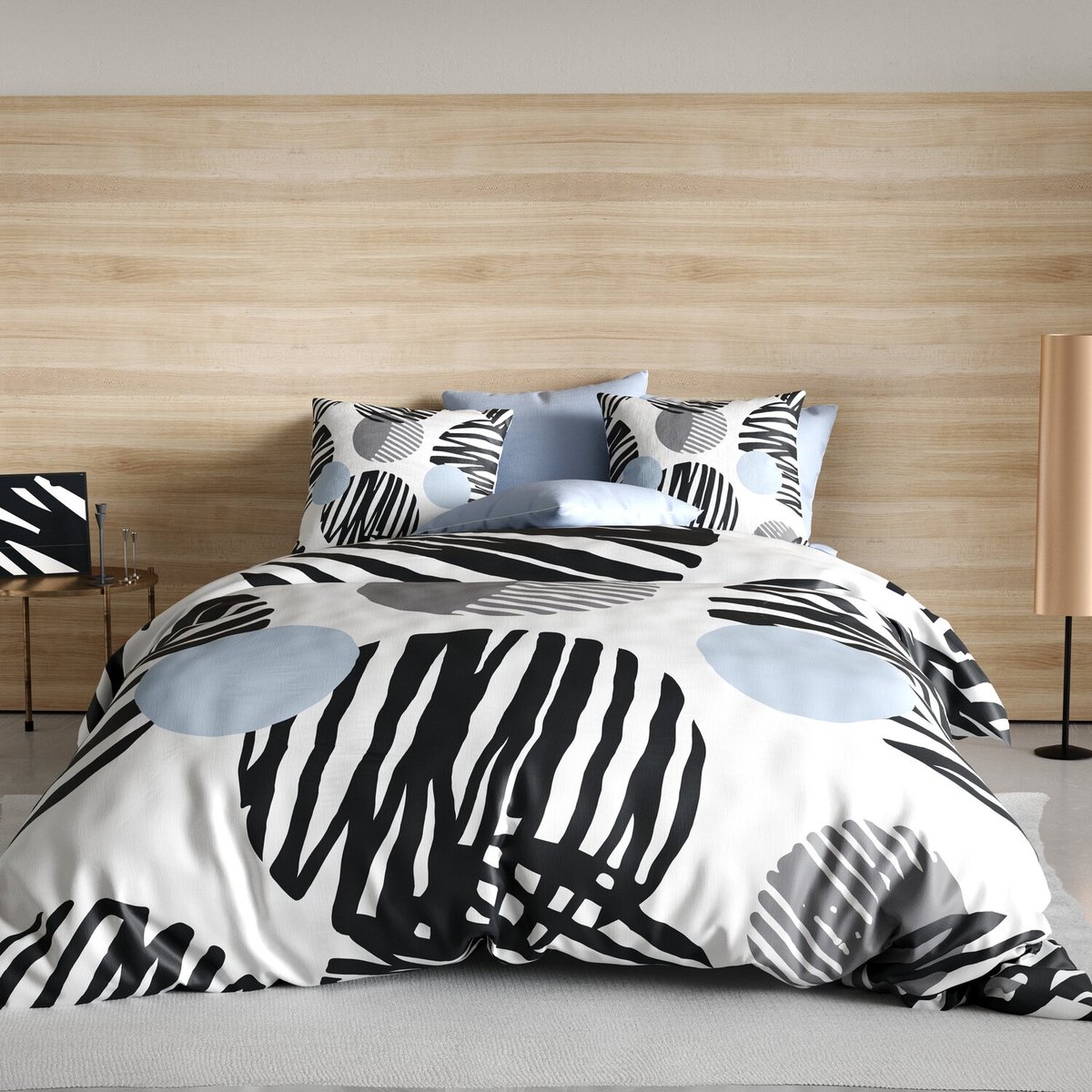 Parure housse de couette microfibre, Cerlus noir, C DESIGN HOME TEXTILE