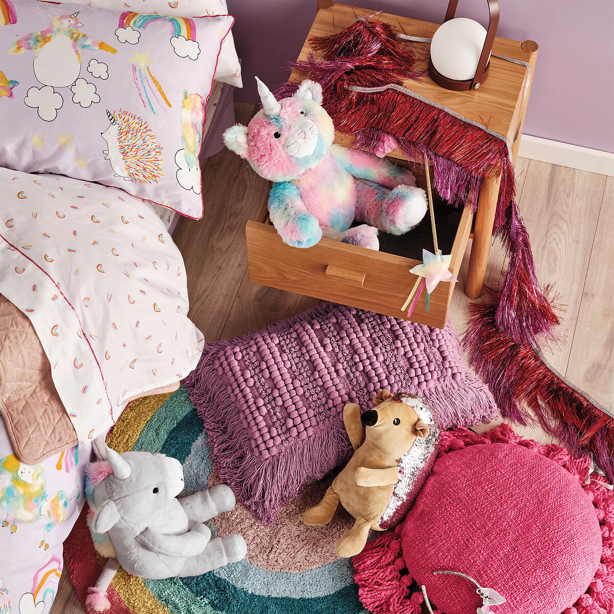 Unicorniverse Kids 100% Cotton Duvet Cover and Pillowcase Set multi-coloured, LINEN HOUSE KIDS