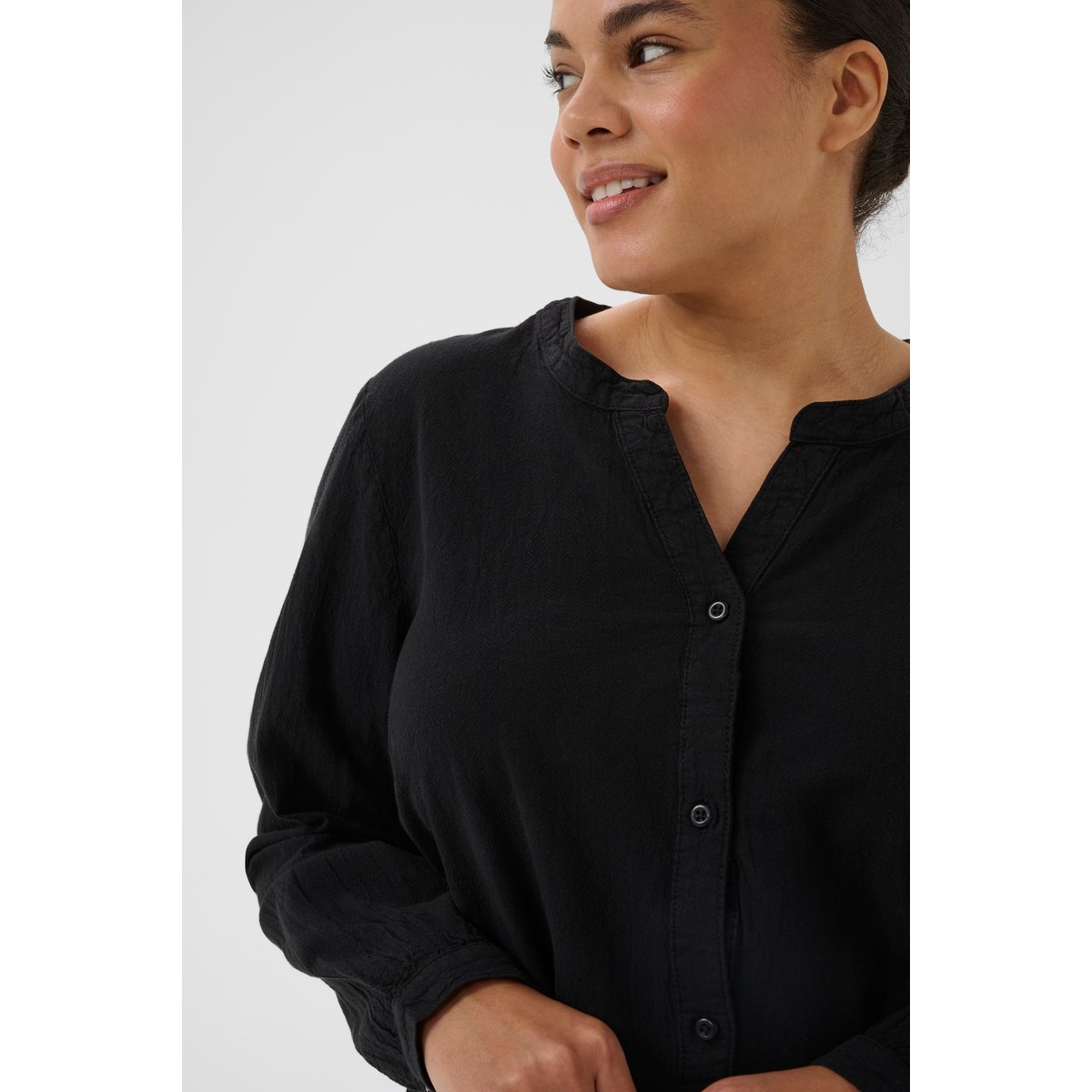 Chemise à manches longues noir black deep, KAFFE CURVE