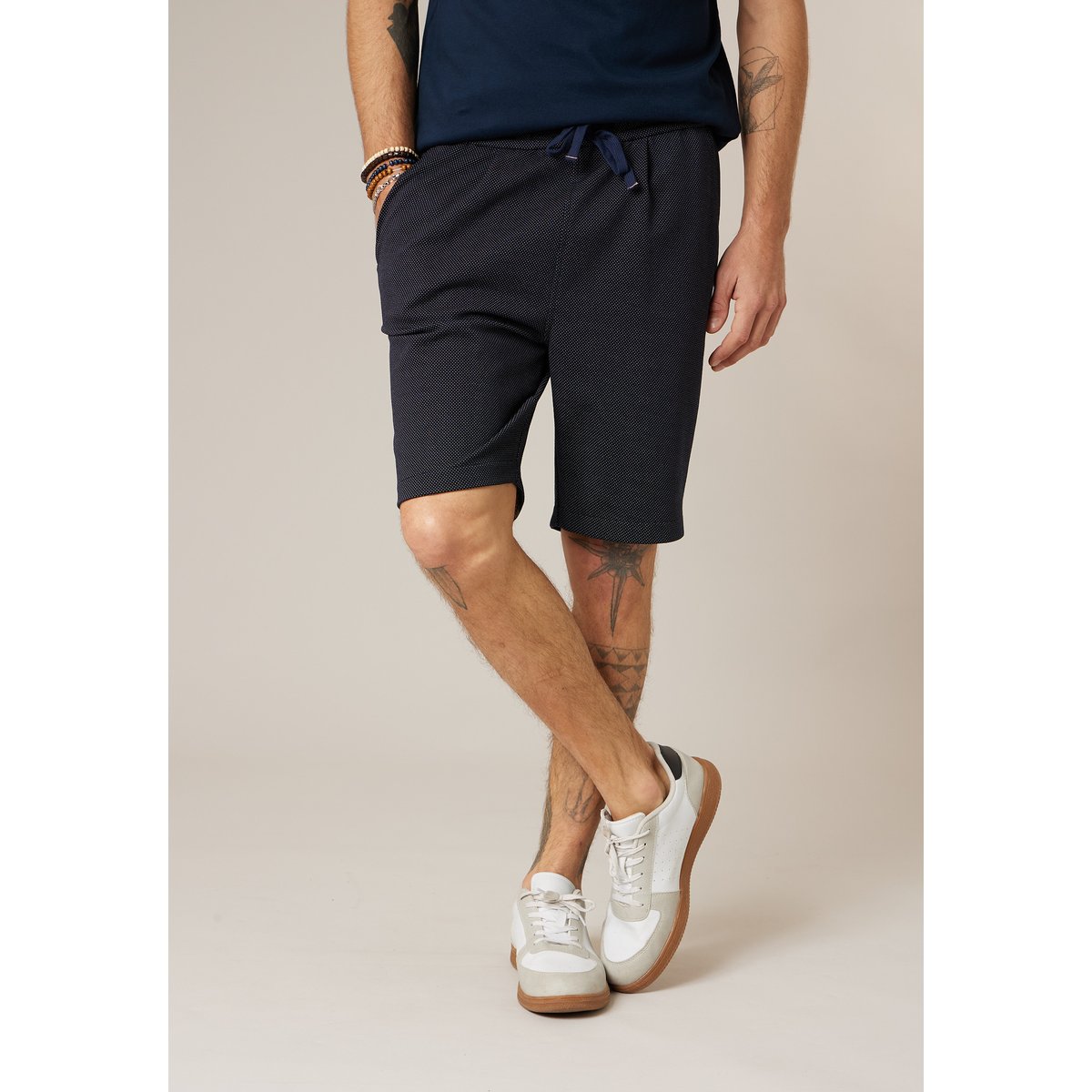 Short jogger homme fluide AXELORD navy, DEELUXE