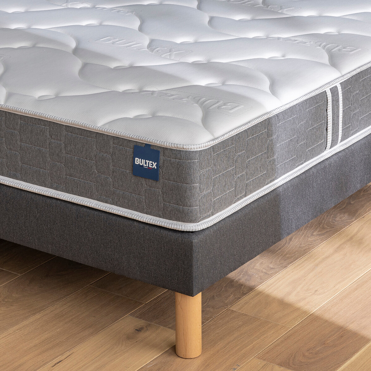Ensemble matelas mousse HR + sommier So Good 2 blanc/gris, BULTEX