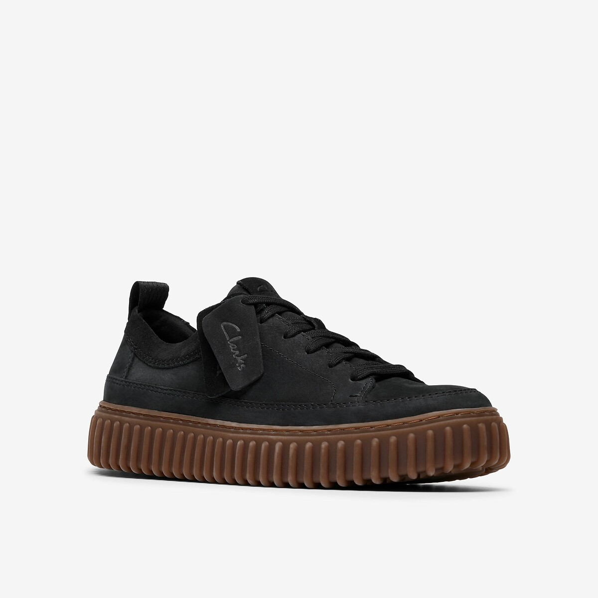 Chaussures en cuir nubuck Torhill Lace noir, CLARKS