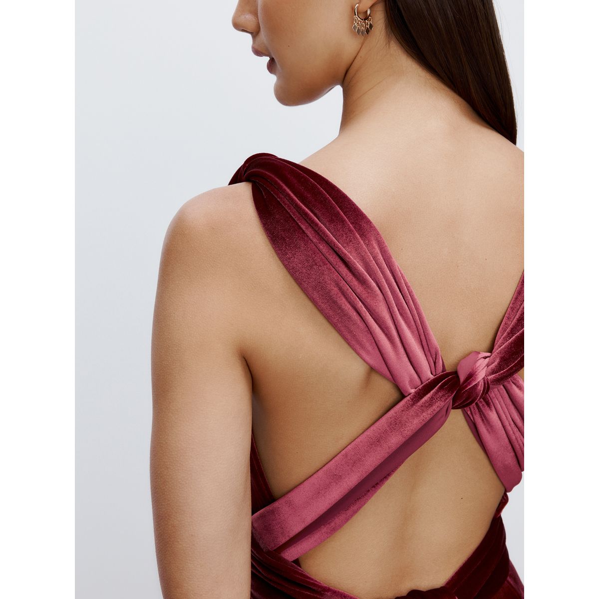 Robe longue en velours multiposition prune, NEXT