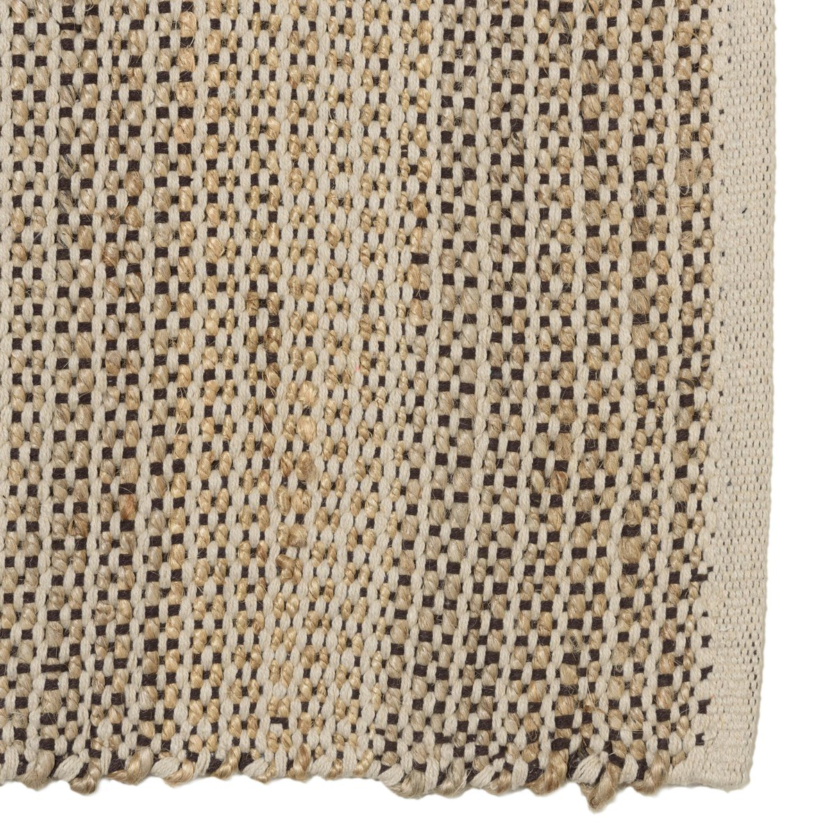 Tapis rectangulaire 160 x 230 cm jute et coton beige / noir beige, PIER IMPORT