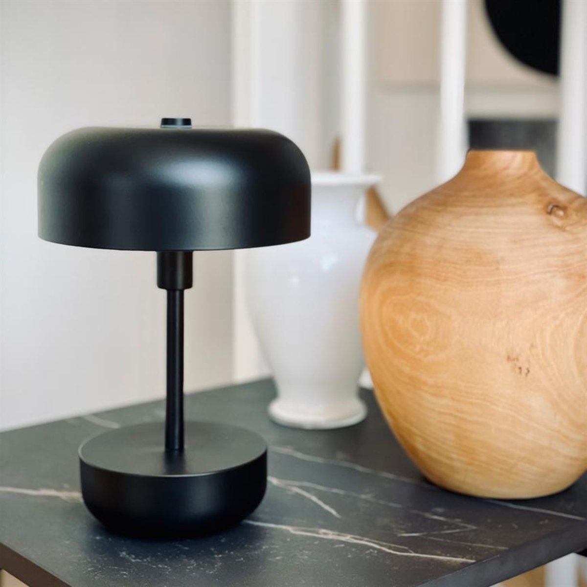 Lampe à poser LED rechargeable HAIPOT noir, DYBERG LARSEN