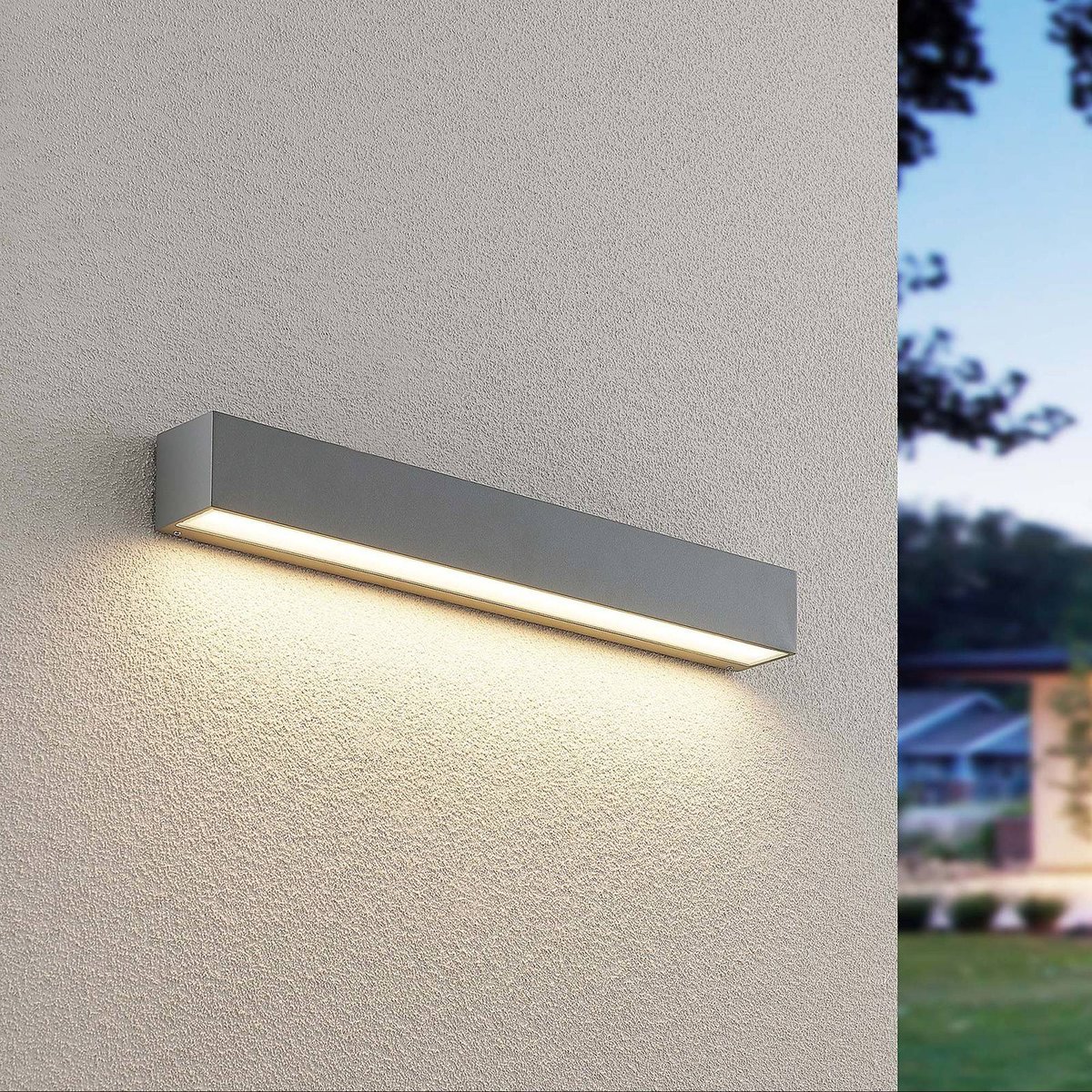 Applique extérieure en aluminium moderneLED argent, LUCANDE