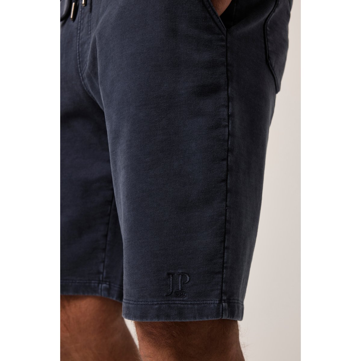Bermuda en molleton, taille élastique bleu marine, JP1880