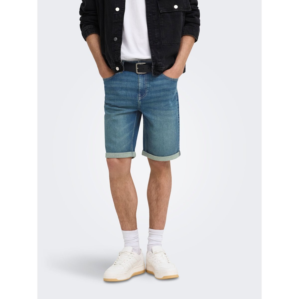 Short En Denim bleue - light medium blue denim 1, ONLY & SONS