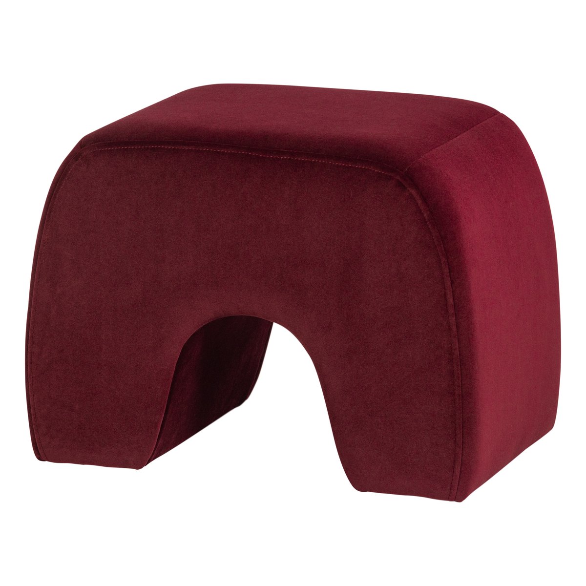 Pouf en velours LUCEN rouge, WOOOD