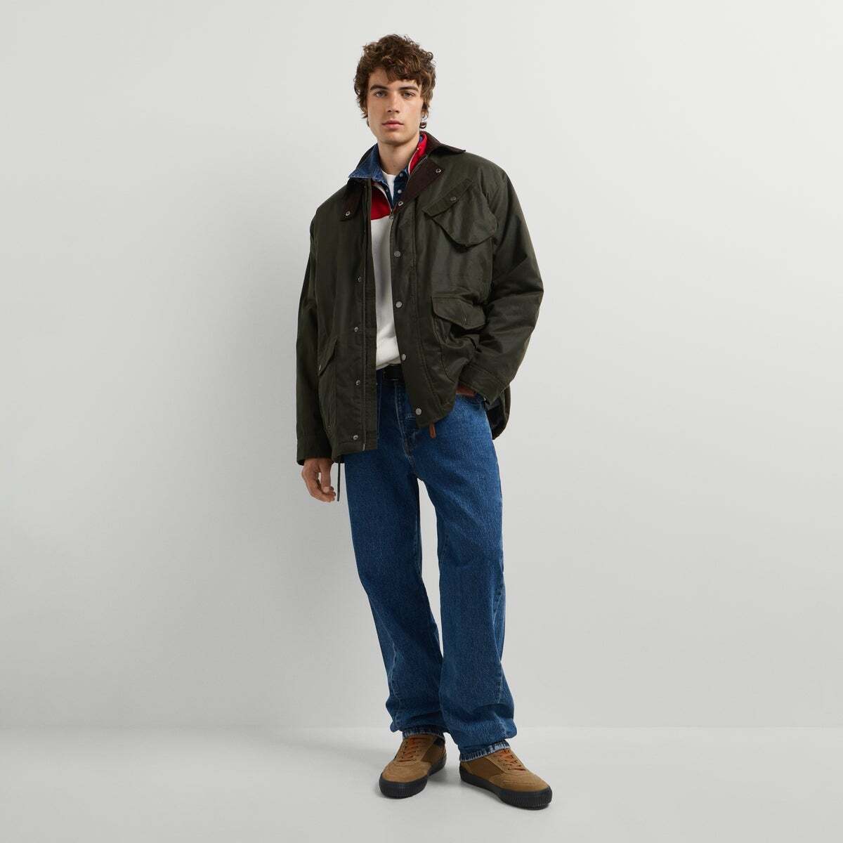 Veste Avec Finition Cirée Coupe Regular trench green, PEPE JEANS