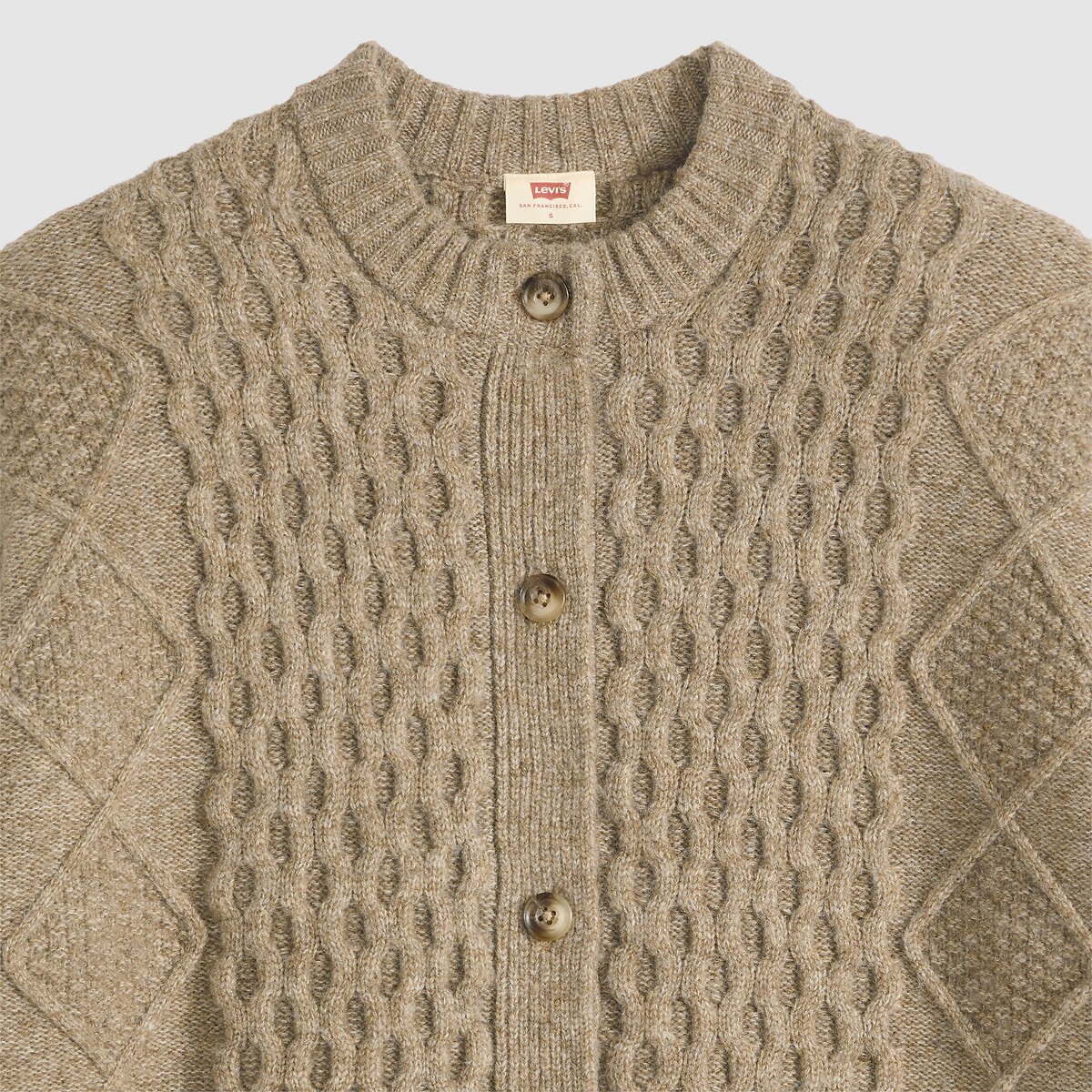 Gilet col rond CHARLOTTE marron beige, LEVI'S