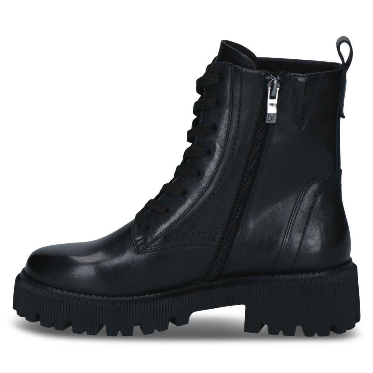 Bottine en cuir noir nappa, CAPRICE
