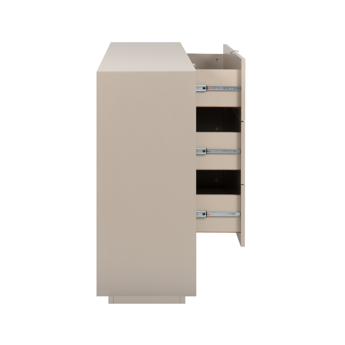 Buffet 1 porte, 3 grands tiroirs VIKA beige, CALICOSY
