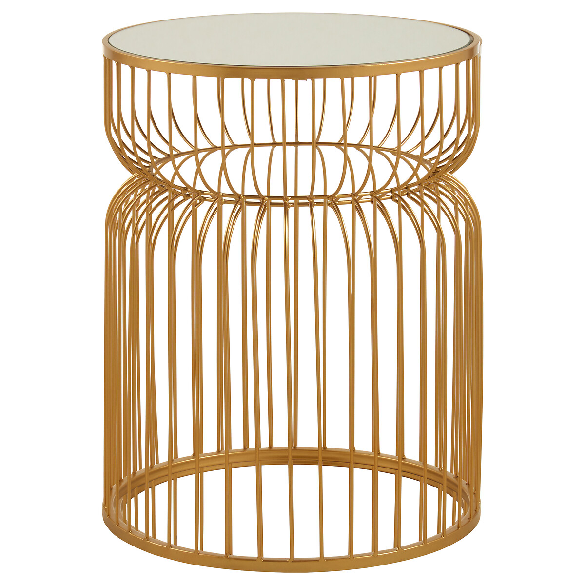 Estelle Metal Round Mirrored Side Table gold-coloured, SO'HOME
