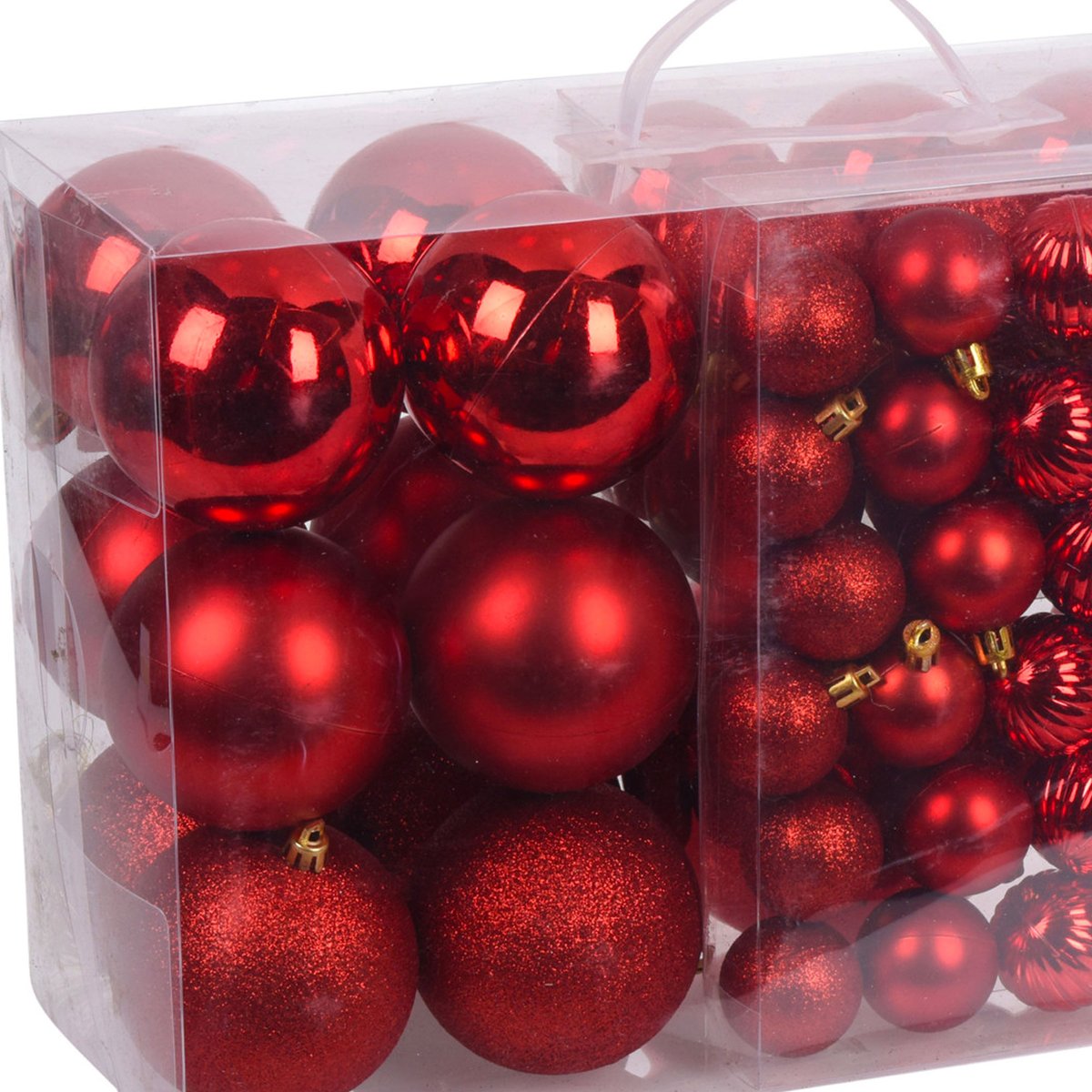 Set de 94 boules de Noël rouges - 3/4/6/8/10cm rouge, WADIGA