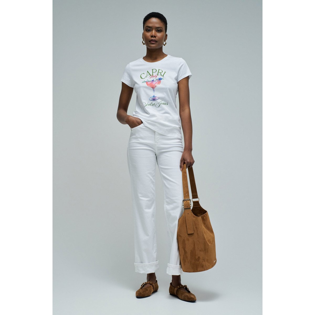 T-SHIRT AVEC IMPRIMÉ ET BRANDING blanc, SALSA JEANS