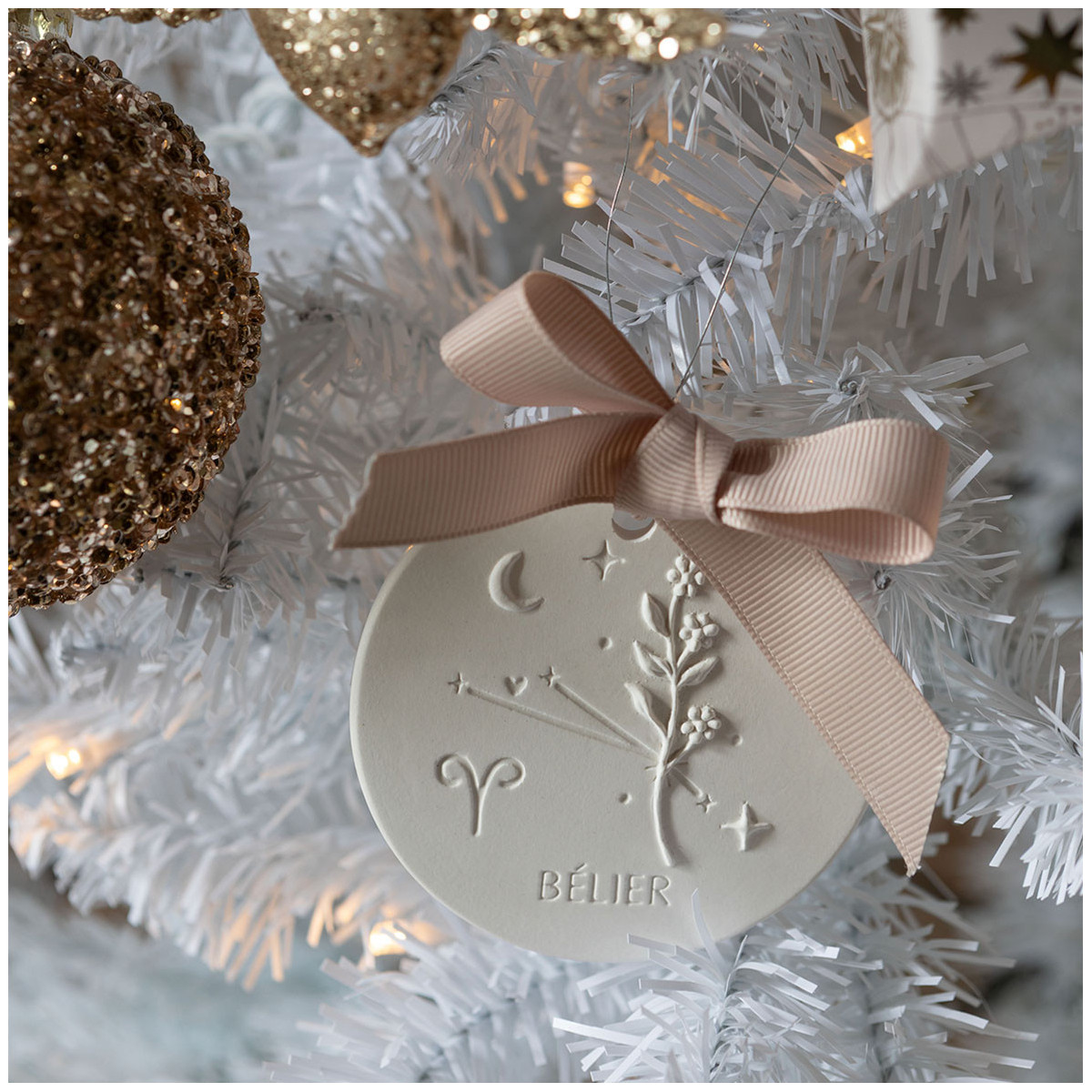 Décor parfumé Astral Bélier - Vanille Dorée blanc, MATHILDE M