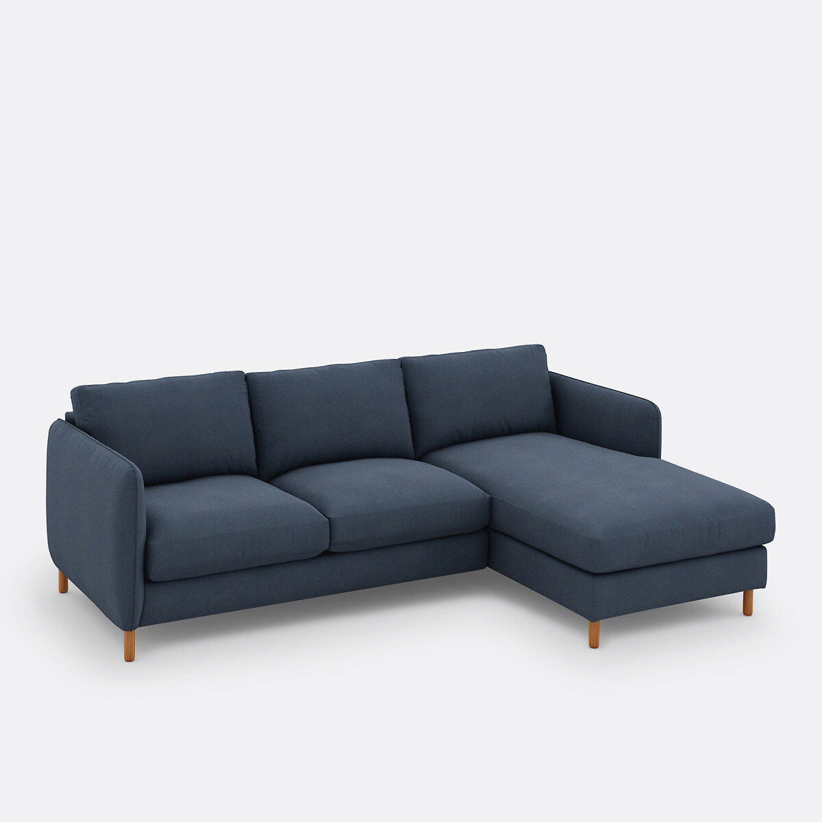 Sofá cama esquinero de 4 plazas, algodón y poliéster, LOMÉO azul oscuro, LA REDOUTE INTERIEURS
