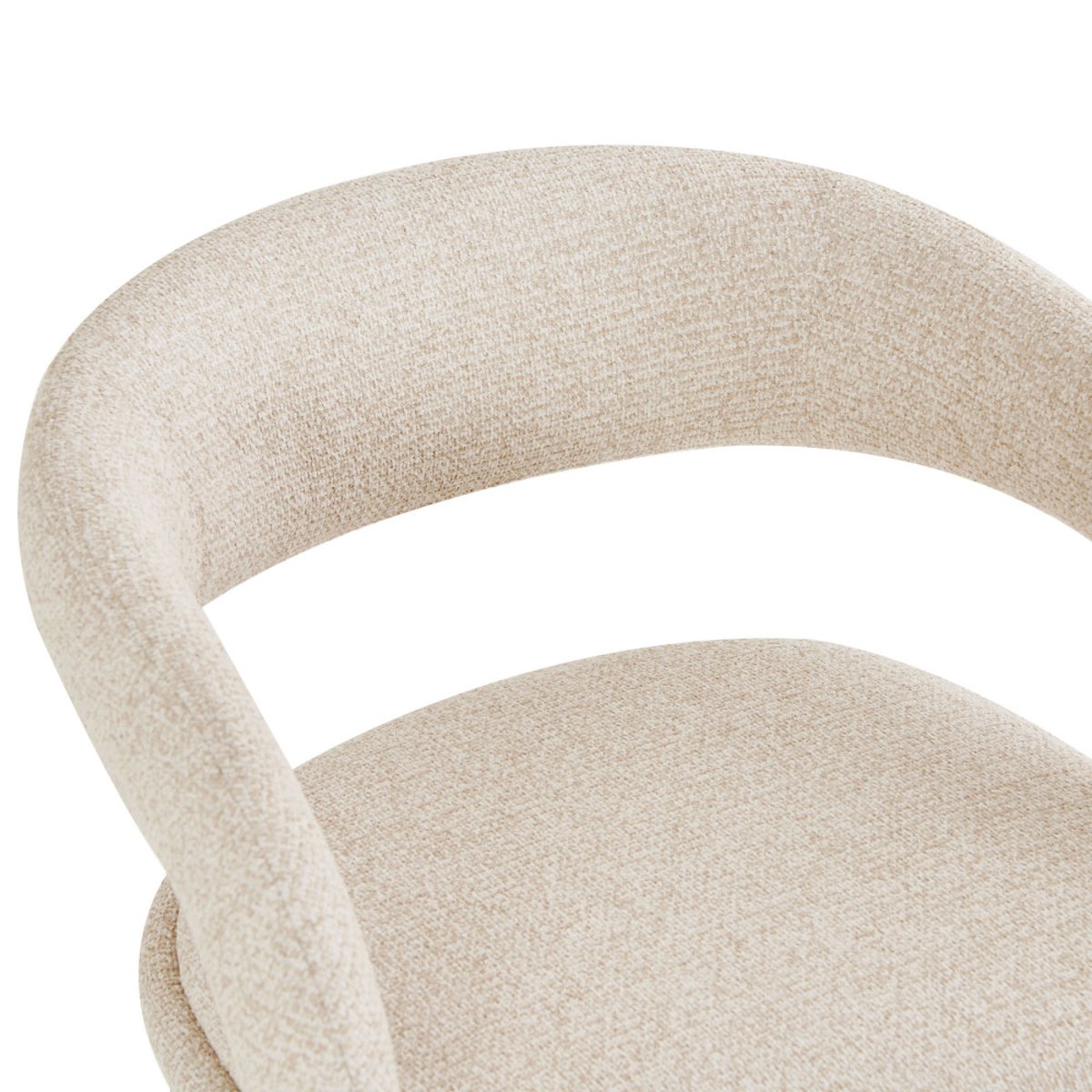 Lot de 2 chaises de bar en tissu H75cm- ROMY beige chiné, DRAWER