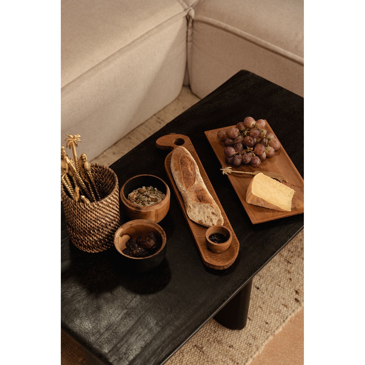 Planche de présentation en bois de teck FRENCH BREAD beige, BAZAR BIZAR