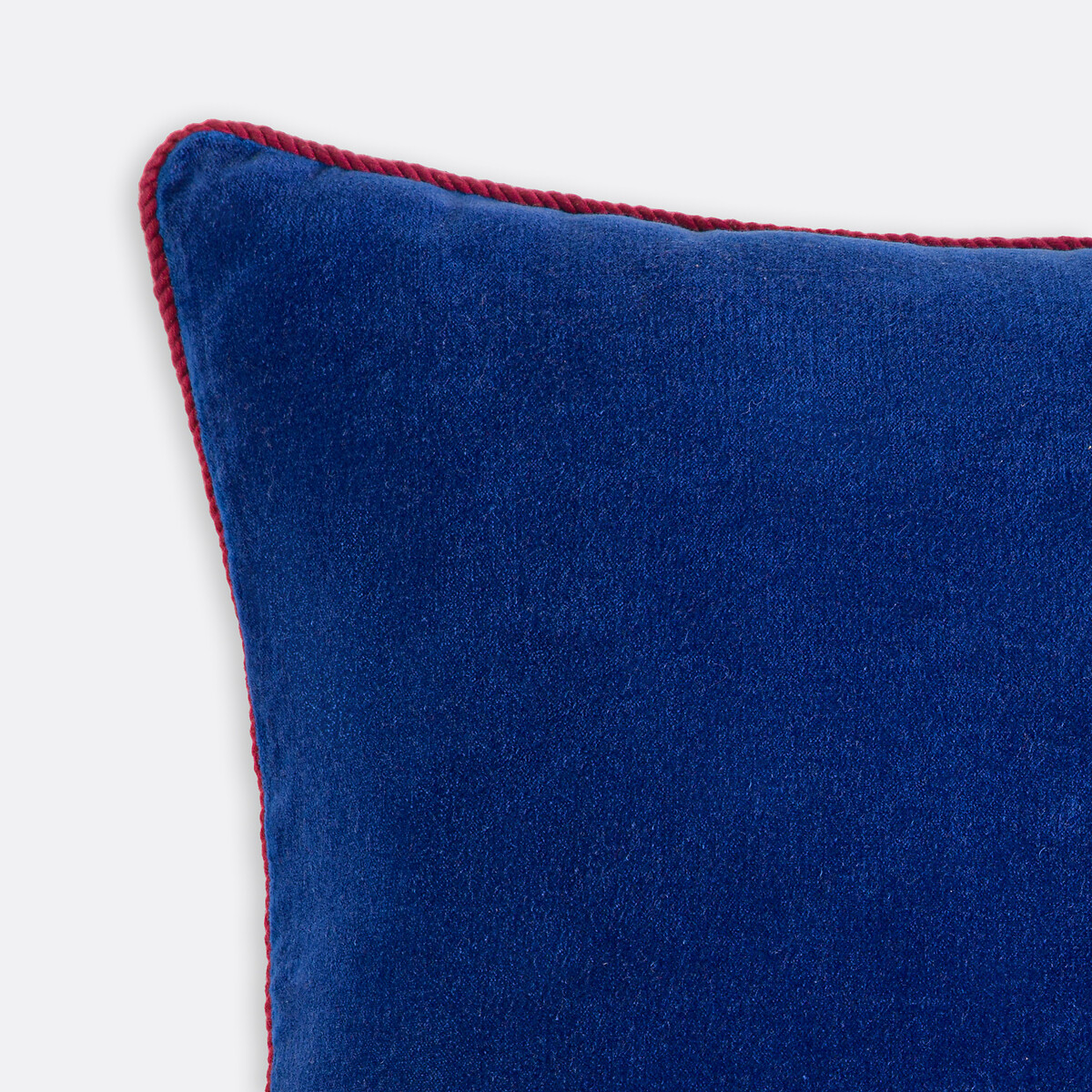 Housse de coussin bicolore carrée 50x50 cm, en velours, GUSALI bleu/ciel, LA REDOUTE INTERIEURS