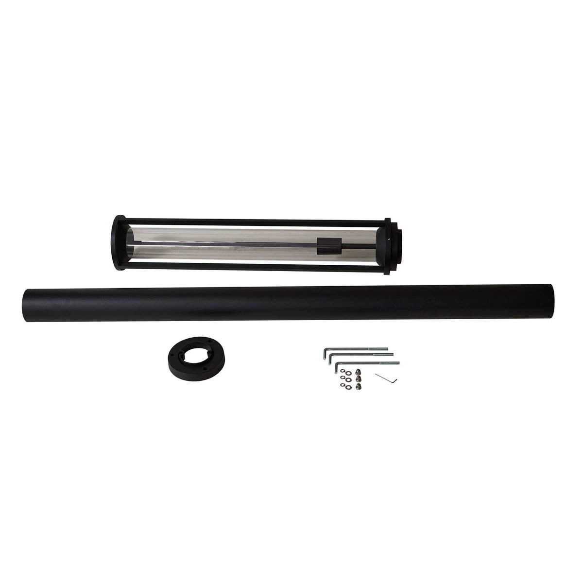 Lampadaire extérieur en aluminium moderne noir, LUCANDE