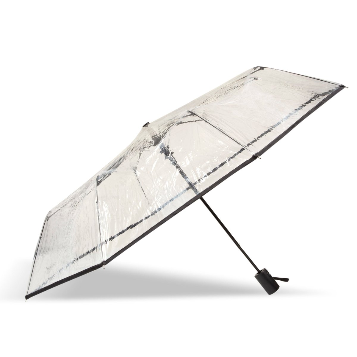 Parapluie transparent pvc/noir, ISOTONER