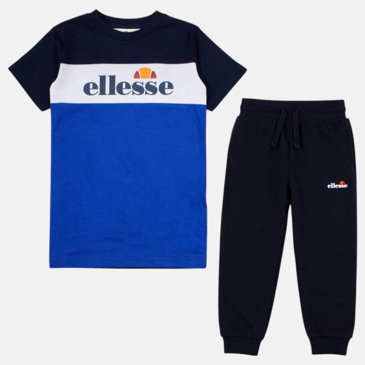 Lot de 2 t-shirts manches courtes et pantalon de jogging BLOCK PARTY bleu marine, ELLESSE