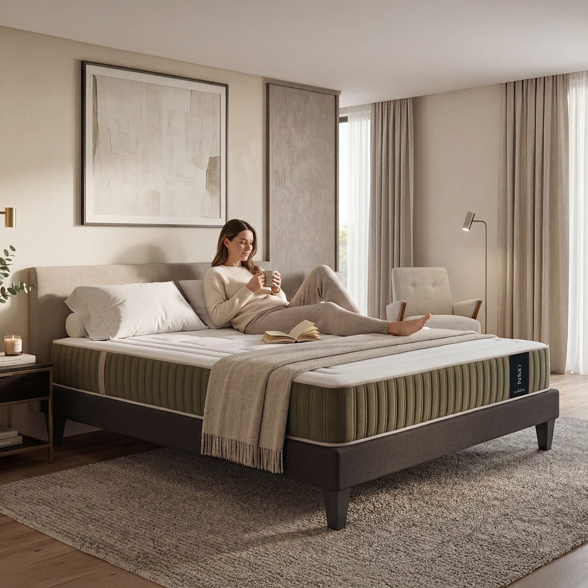 Matelas Mémoire de forme - 30 cm - OPALINE blanc, MAISON AUBERTIN
