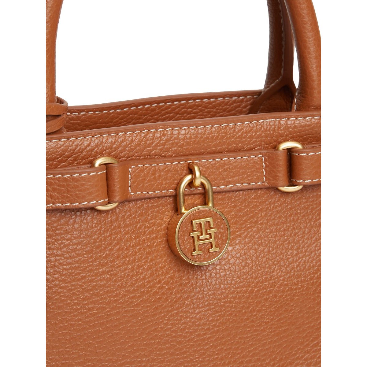 Minibolso tote bag de piel, AMERICAN ICON coñac, TOMMY HILFIGER