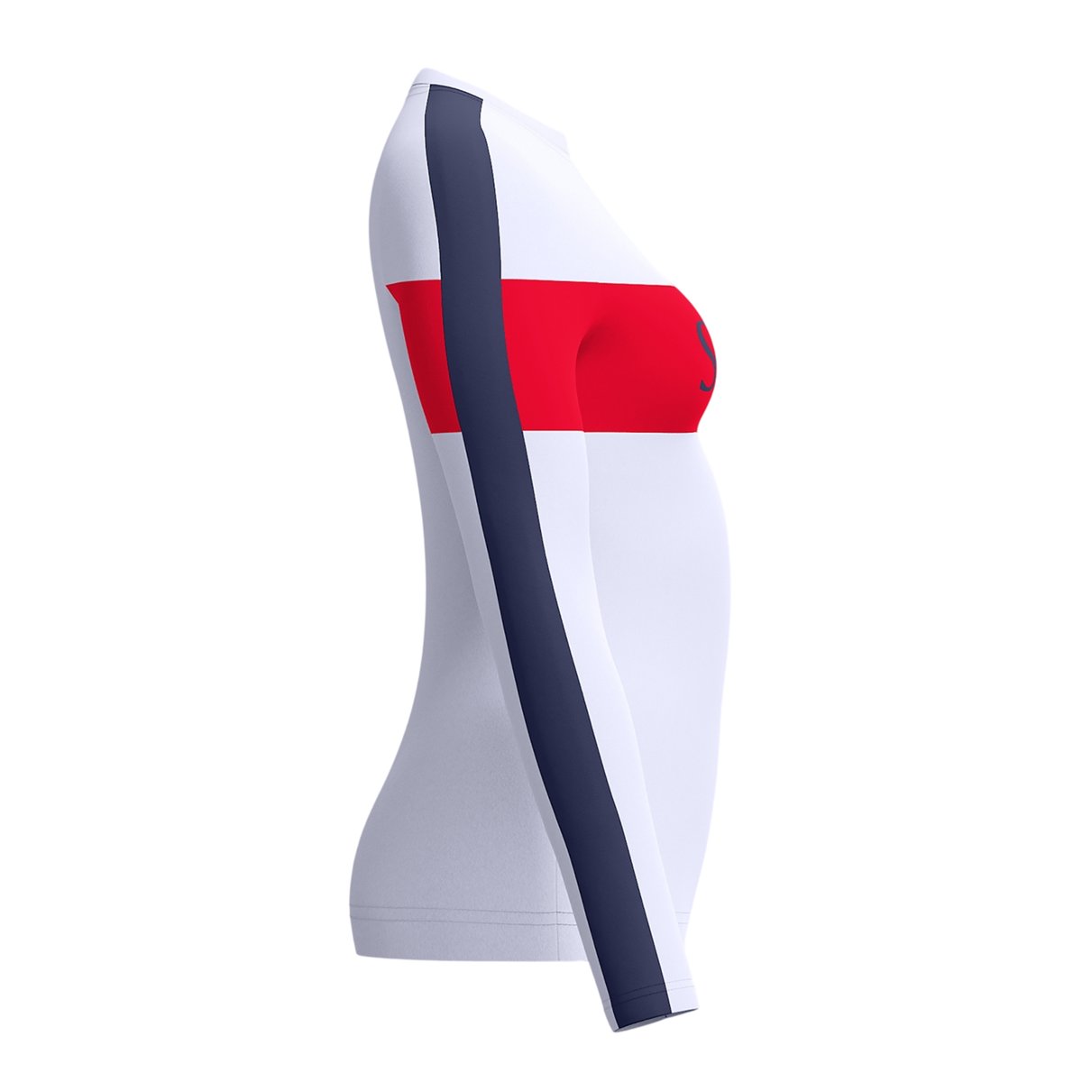 Haut de bain anti-irritation manches longues motif/style blocs de couleurs blanc / rouge / bleu marine, SPEEDO