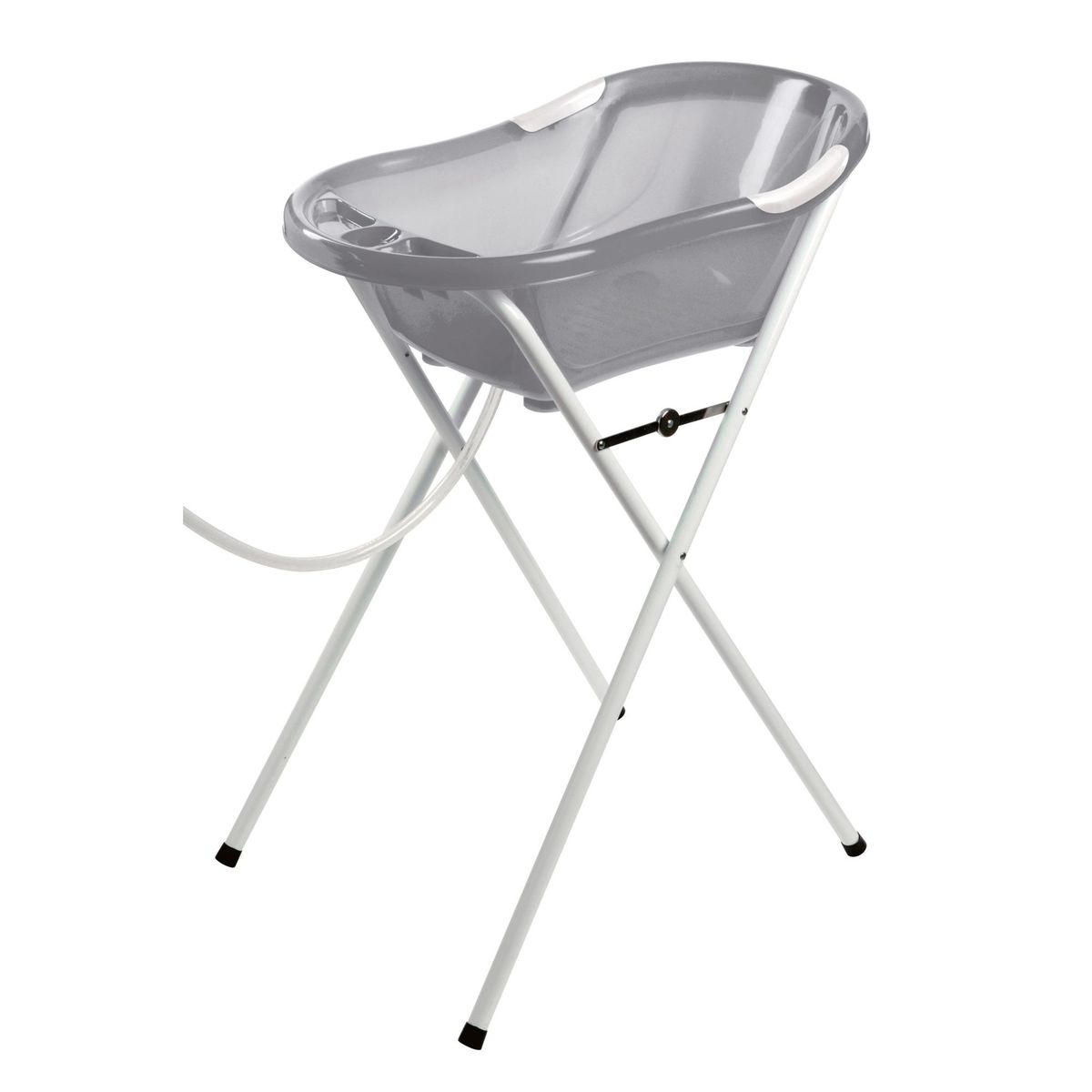 Baignoire bébé grise avec vidange + support à pied gris, DBB REMOND