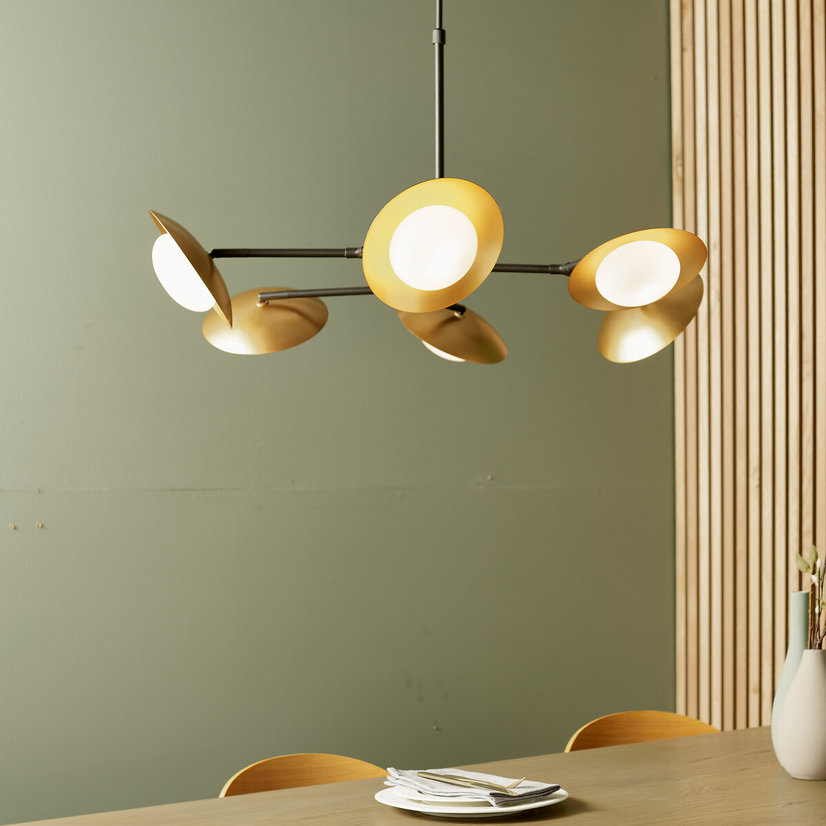 Musa 6-Light Opal Glass Pendant Light bronze, ÉDITÉ