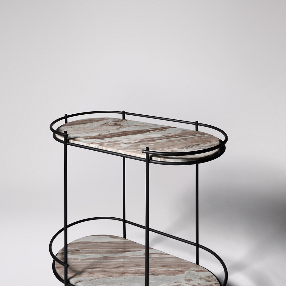 Cartizze Brown Marble Trolley black, SWOON