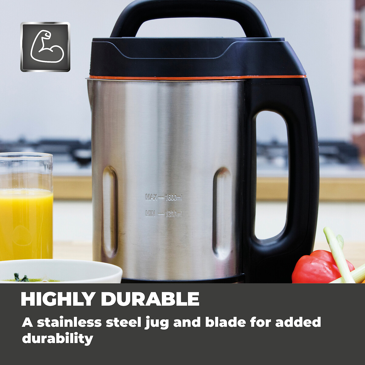 1.6L Soup Maker - T12031 stainless steel, TOWER