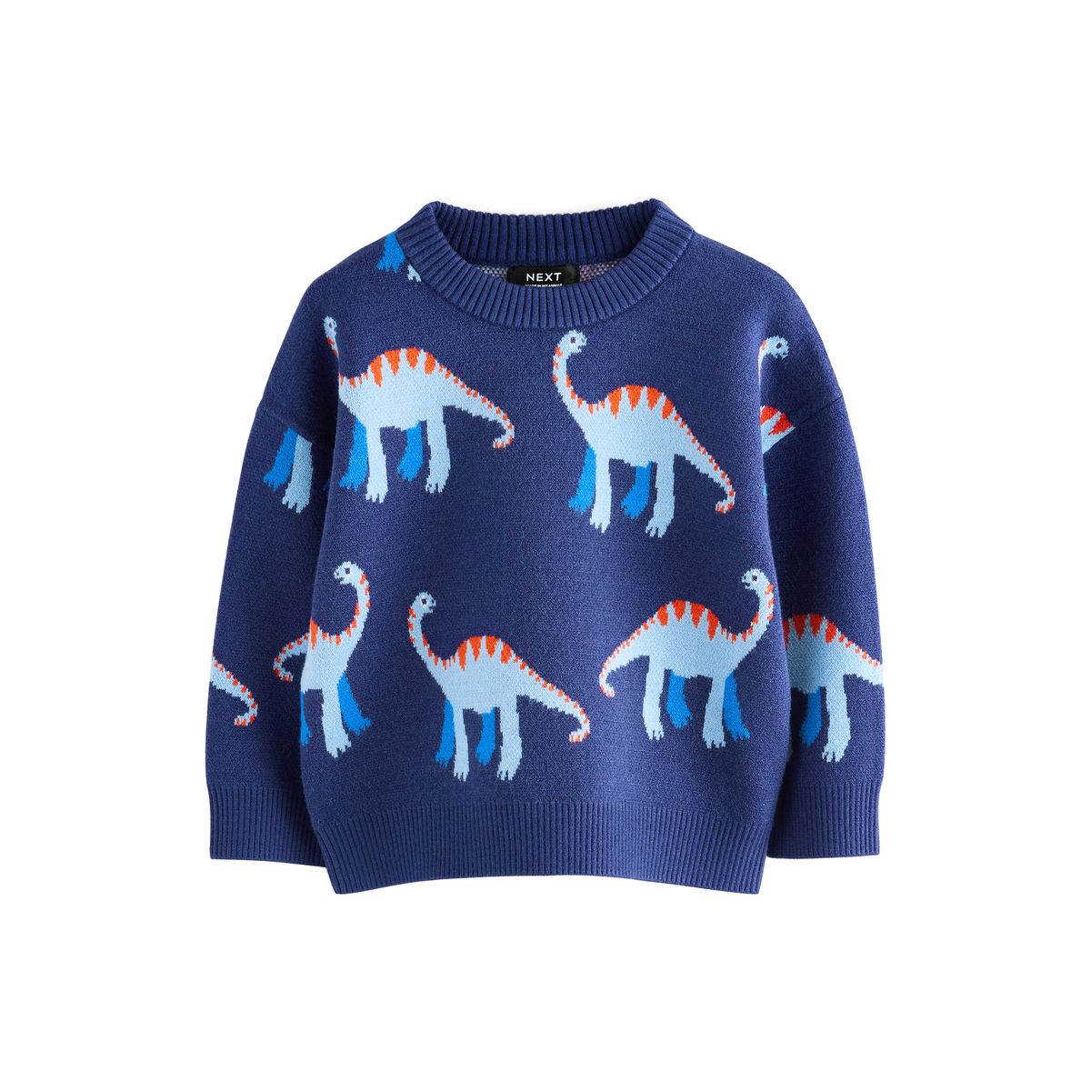 Pull ras du cou en maille bleu, NEXT