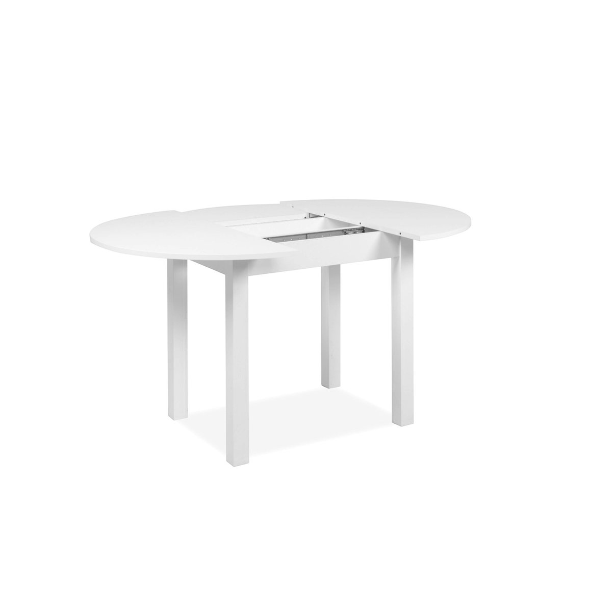 Table ronde extensible 4/6 places, esprit bistrot ALVA blanc, PIER IMPORT