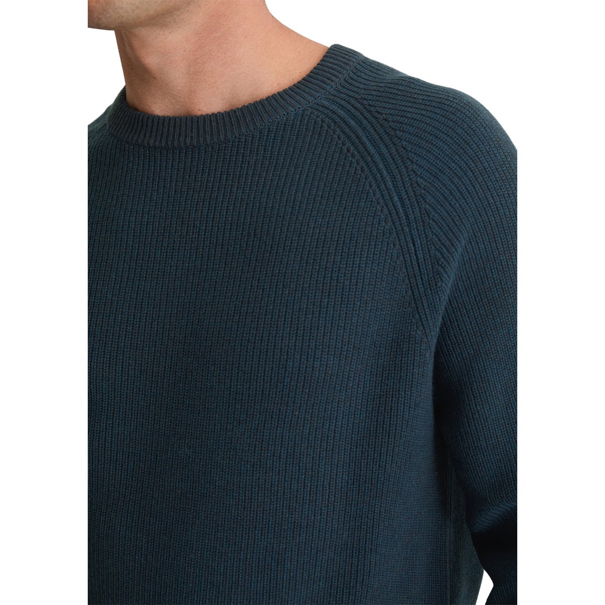 Pull-over regular en doux mélange de coton et de laine vierge bleu foncé, MARC O'POLO