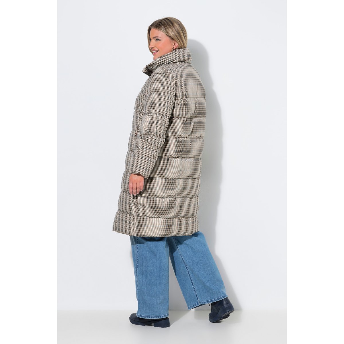Manteau matelassé, motif pied-de-poule blanc cassé, ULLA POPKEN