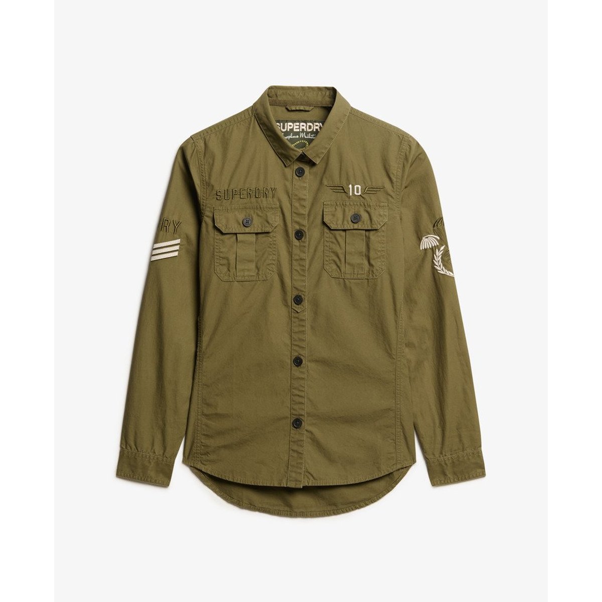 Chemise style militaire vert olive brûlé, SUPERDRY