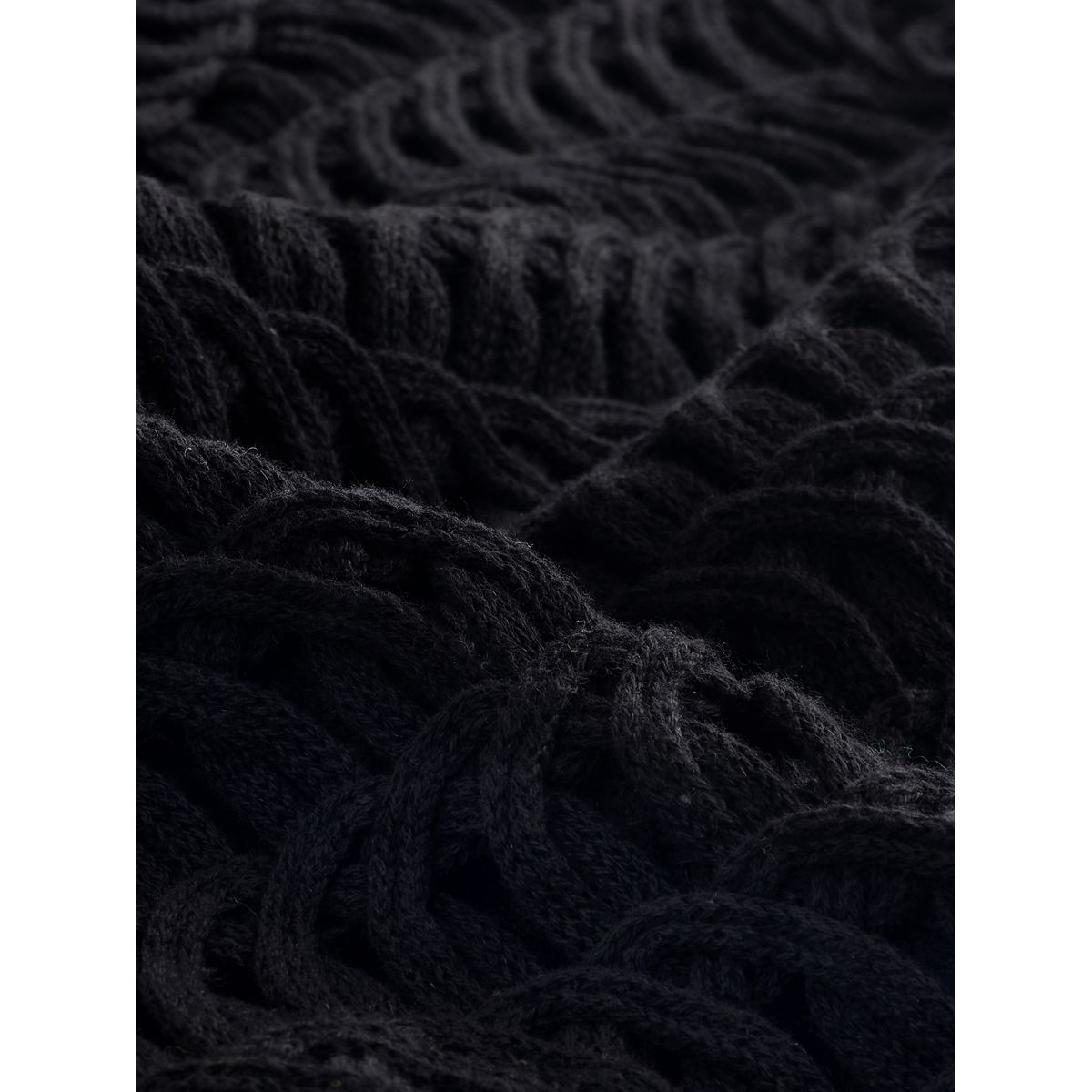 Débardeur en maille de crochet à franges noir, NEXT