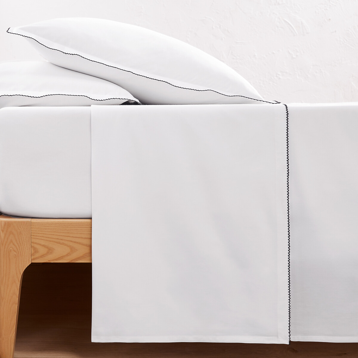Drap plat percale pur coton, Dojo blanc, LA REDOUTE INTERIEURS