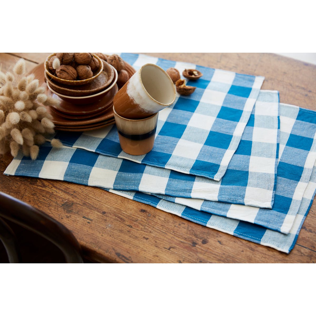 Set de table en lin et coton EMILE bleu, COUCKE