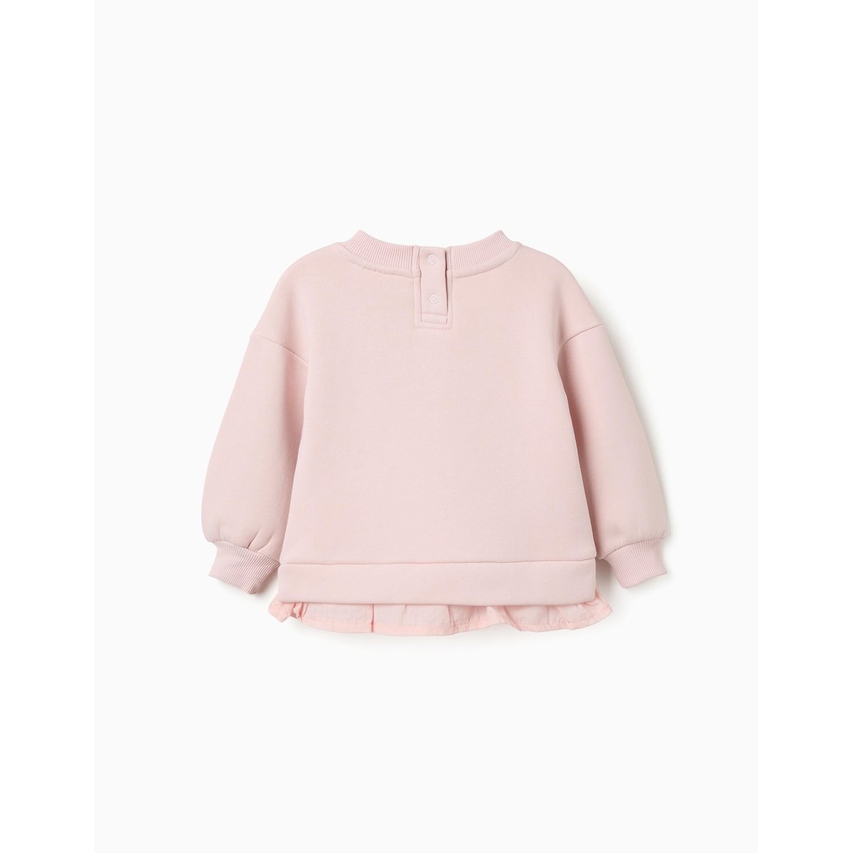 Sweat en coton peigné avec imprimé fleurs rose, ZIPPY