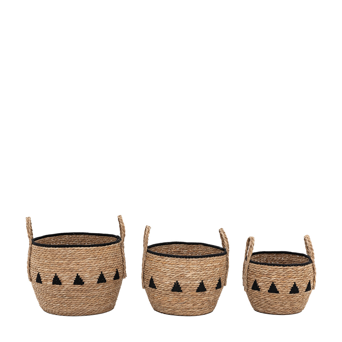 Set of 3 Titley Baskets Natural and Black black, ÉDITÉ