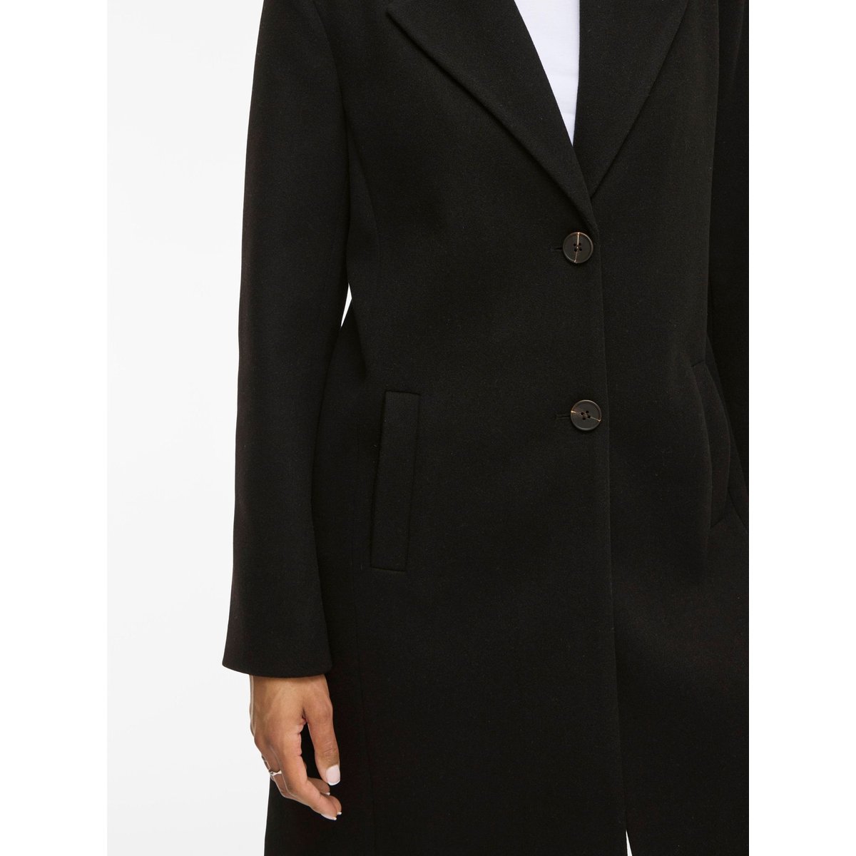 Manteau mi-long boutonné black beauty, VILA
